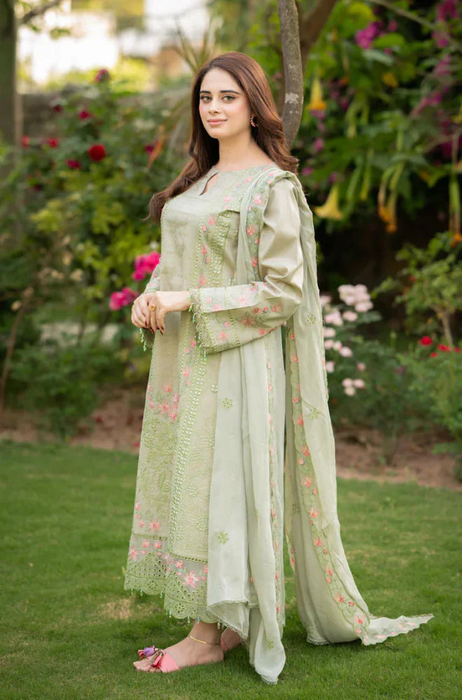 Swagiwear Bareeze 3PC Lawn Embroidered Suit - 