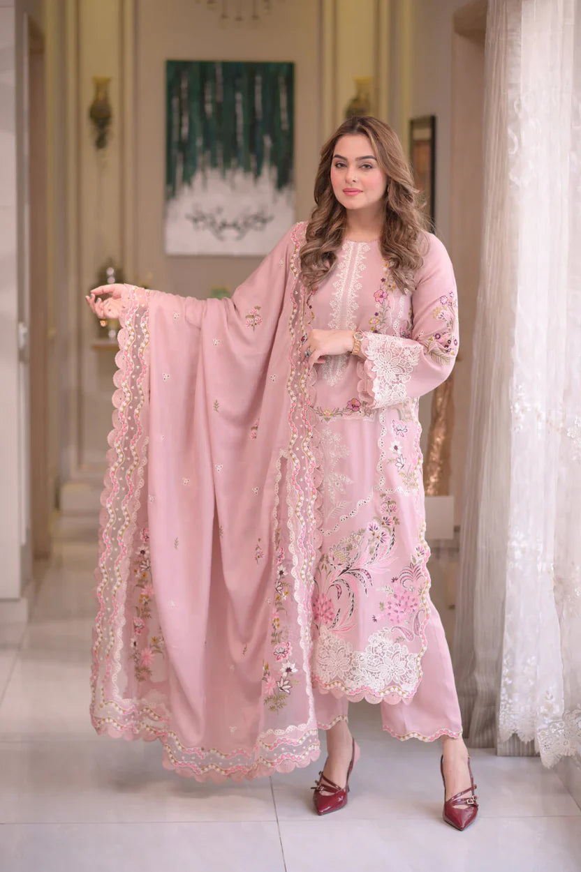 Swagiwear ANEELA’S - Unstitched Luxury Lawn Heavy Embroidered 3PC Suit - 