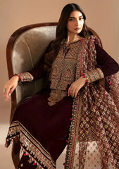 Swagiwear Jazmin - Embroidered Velvet 3-Piece Dress - 