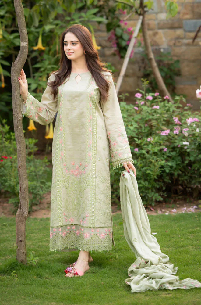 Swagiwear Bareeze 3PC Lawn Embroidered Suit - 