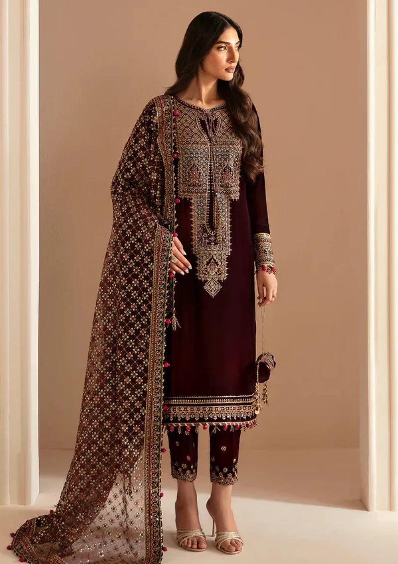 Swagiwear Jazmin - Embroidered Velvet 3-Piece Dress - 