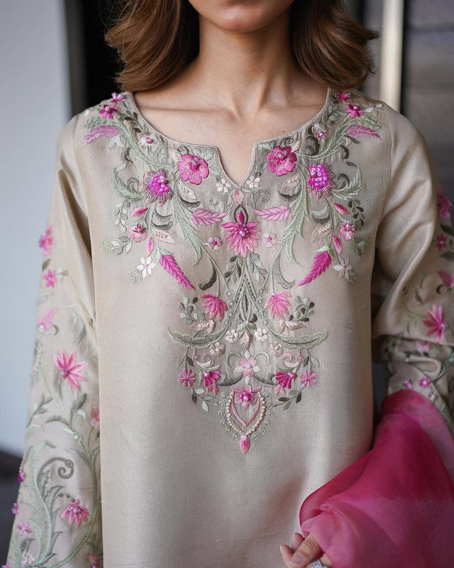 Swagiwear Swagiwear - 3PCs Embroidered Lawn Dress With Manaar Dupatta - 