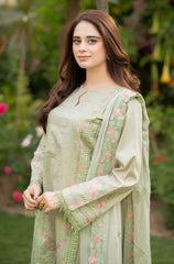 Swagiwear Bareeze 3PC Lawn Embroidered Suit - 