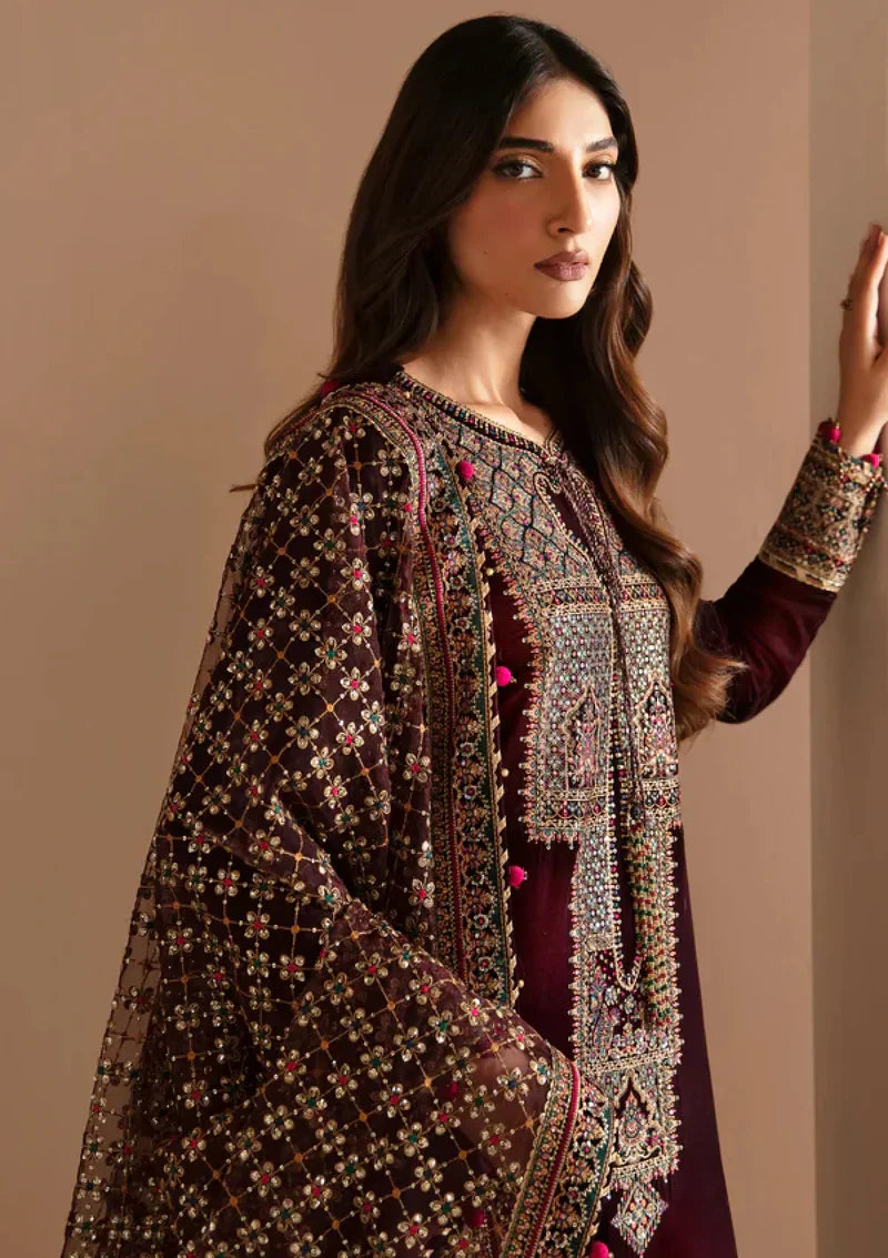 Swagiwear Jazmin - Embroidered Velvet 3-Piece Dress - 