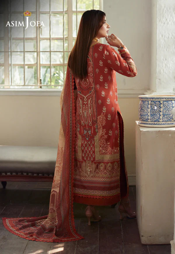 Swagiwear Asim Jofa - Summer 3PC Lawn Digital Print Dress - 