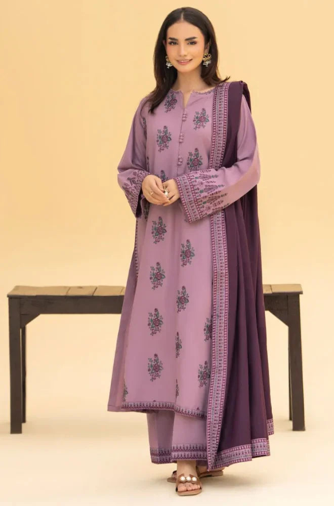 Swagiwear Izel - Winter 3PC Dhanak Embroidered Suit - 