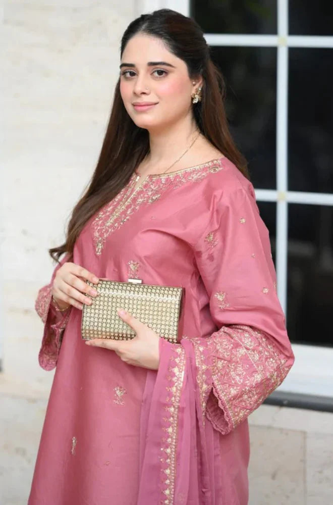 Swagiwear Summer 3PC Lawn Embroidered Suit - 