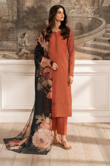 Swagiwear iznik Chilenkari Embroidered Dhanak Three Piece - 