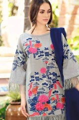 Swagiwear  Charizma - 3pc Embroidered khaddar Shirt With Bumble Wool Shawll