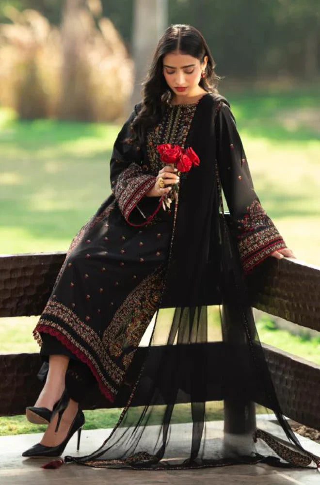 Swagiwear Zara Shahjahan - Winter 3PC Dhanak Embroidered Suit - 