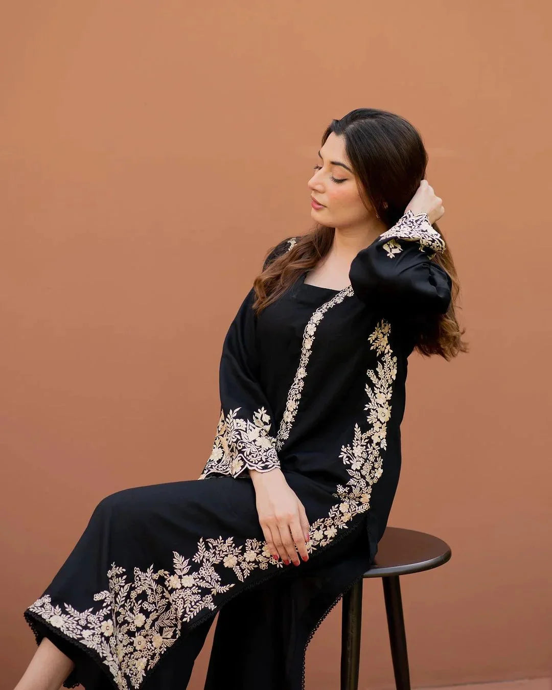 Swagiwear Lajwanti 2Pc Embroidered Lawn Suite With Fully Embroidered trouser & Patches 