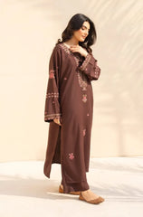 3PC Dhanak Embroidered Shirt With Wool Printed Dupatta and Trouser - Sw1511