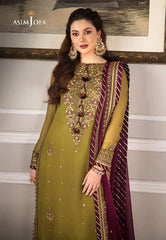 Swagiwear 3PC Lawn Heavy Embroidered Shirt & Chiffon Embroidered Dupatta. 