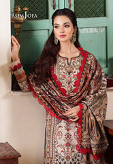 Swagiwear Asim Jofa - Winter 3PC Karandi Digital Print Dress - 