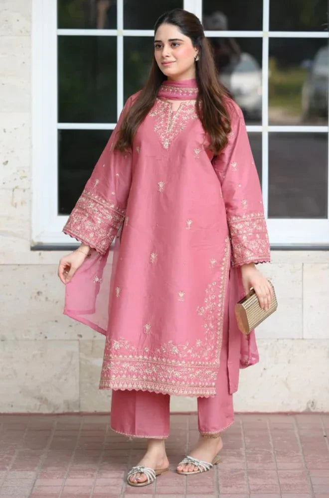 Swagiwear Summer 3PC Lawn Embroidered Suit - 