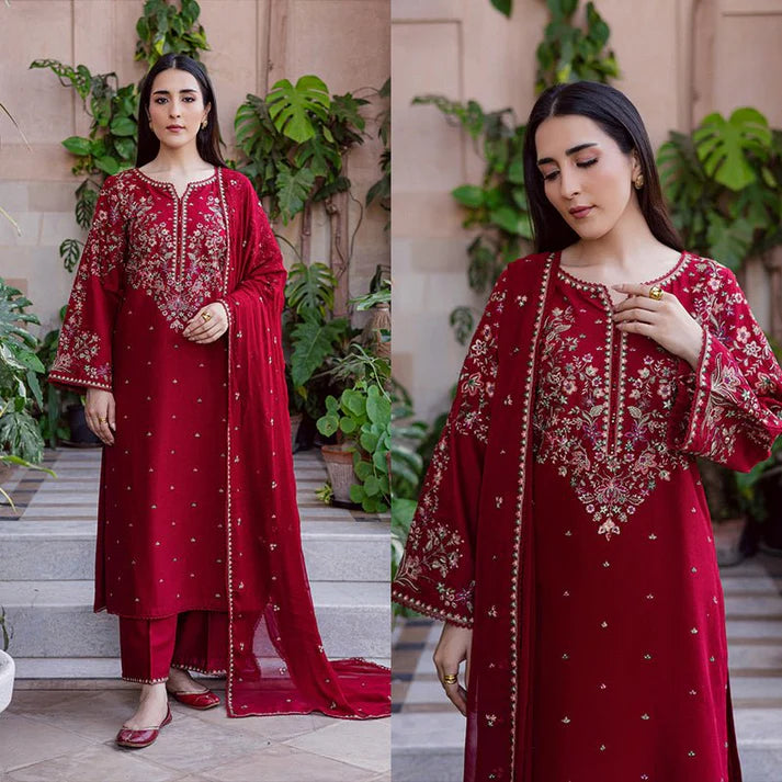SwagiWear - 3PC EMBROIDERED LAWN SUIT - Sw1340