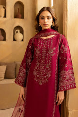 3PC Lawn Embroidered Suit with organza embroidered dupatta - Sw1397