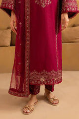 3PC Lawn Embroidered Suit with organza embroidered dupatta - Sw1397