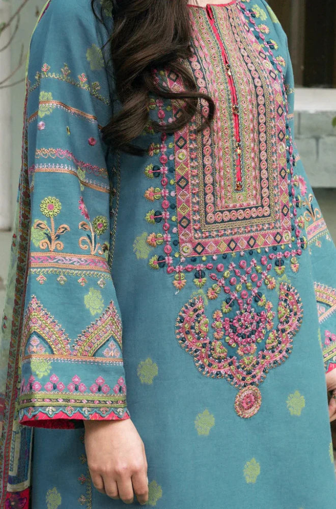 Swagiwear Zara Shahjahan - 3PC Dhanak Embroidered Suit - 