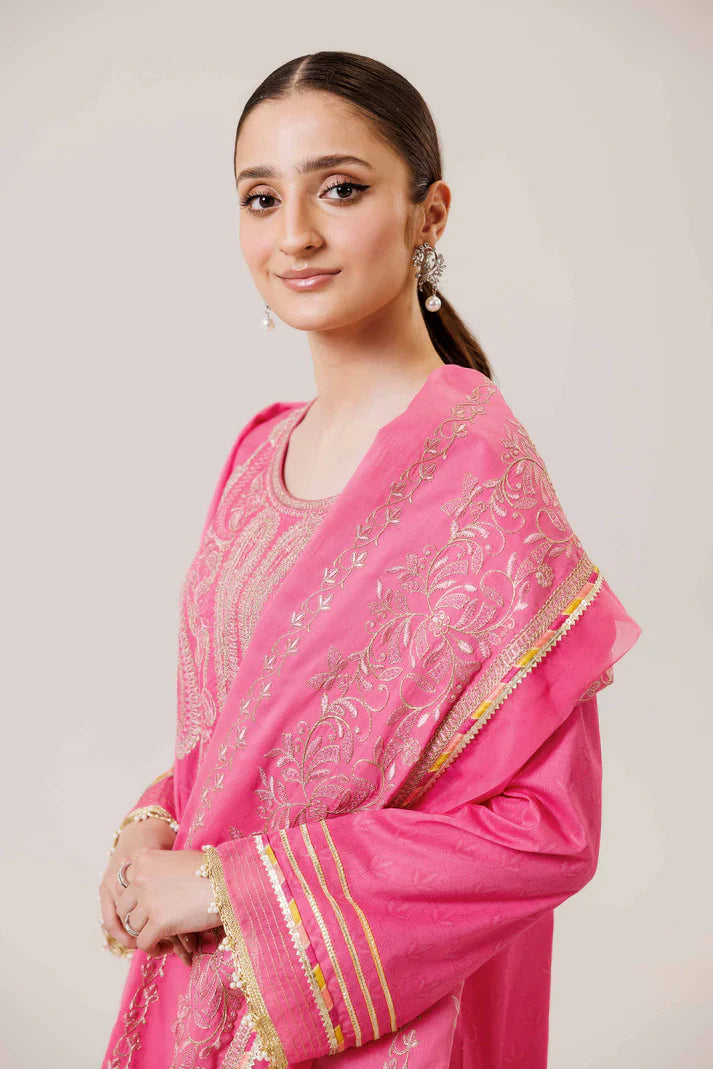 Swagiwear Nishat - 3PC Lawn Heavy Embroidered Shirt - 