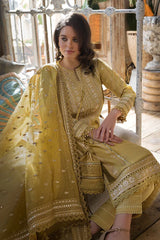 Sw204 SOBIA NAZIR EMBROIDERED 3PC Lawn DRESS WITH Embroidered Organza Dopata