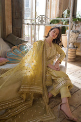 Sw204 SOBIA NAZIR EMBROIDERED 3PC Lawn DRESS WITH Embroidered Organza Dopata