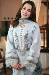 Swagiwear Qalamkar - 3PC Lawn ChickenKari Embroidered Suit - 