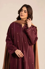 Sapphire - 3PC Dhanak Embroidered Shirt With Wool Embroidered Dupatta and Trouser - Sw1510