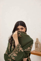 Swagiwear Agha Noor - Winter 3PC Dhanak Embroidered Suit - 