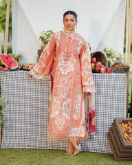 Swagiwear Elaf - Summer 3PC Lawn Chikenkari Embroidered Shirt - 