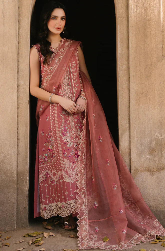 Swagiwear Hussain Rehar - 3PC Lawn Embroidered Suit - 