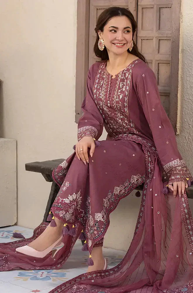 Swagiwear Jade - Winter 3PC Dhanak Embroidered Suit - 