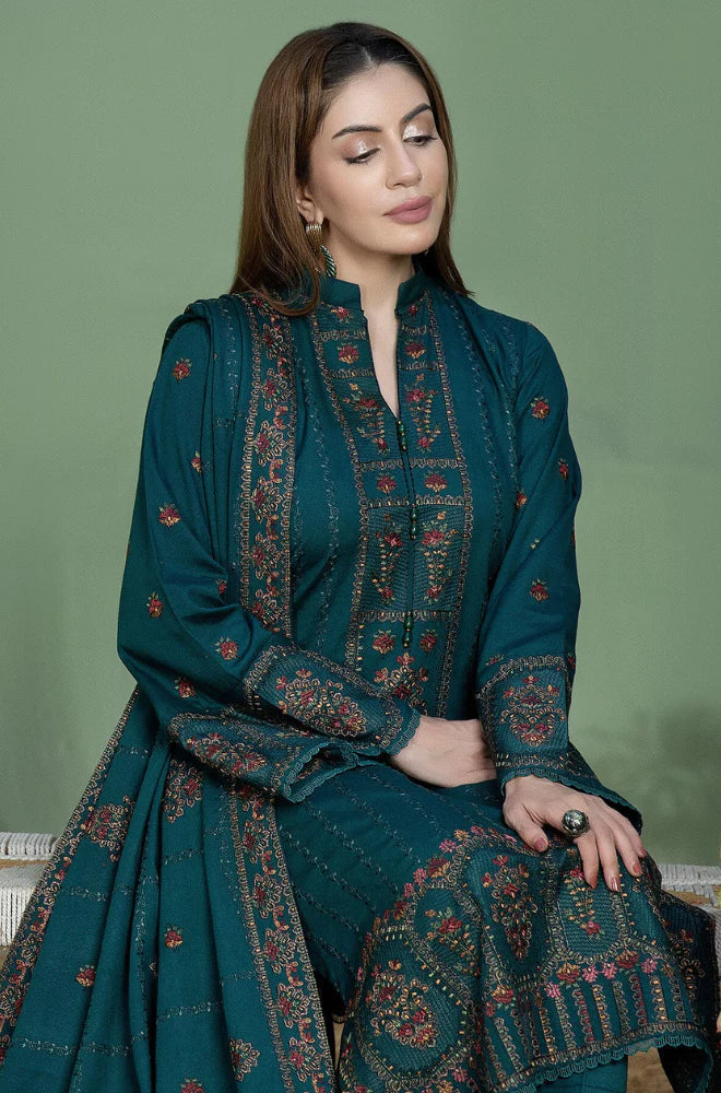 Swagiwear Mohagni - Winter 3PC Dhanak Embroidered Suit - 