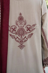 Swagiwear Baroque - 3PC Dhanak Embroidered Suit - 