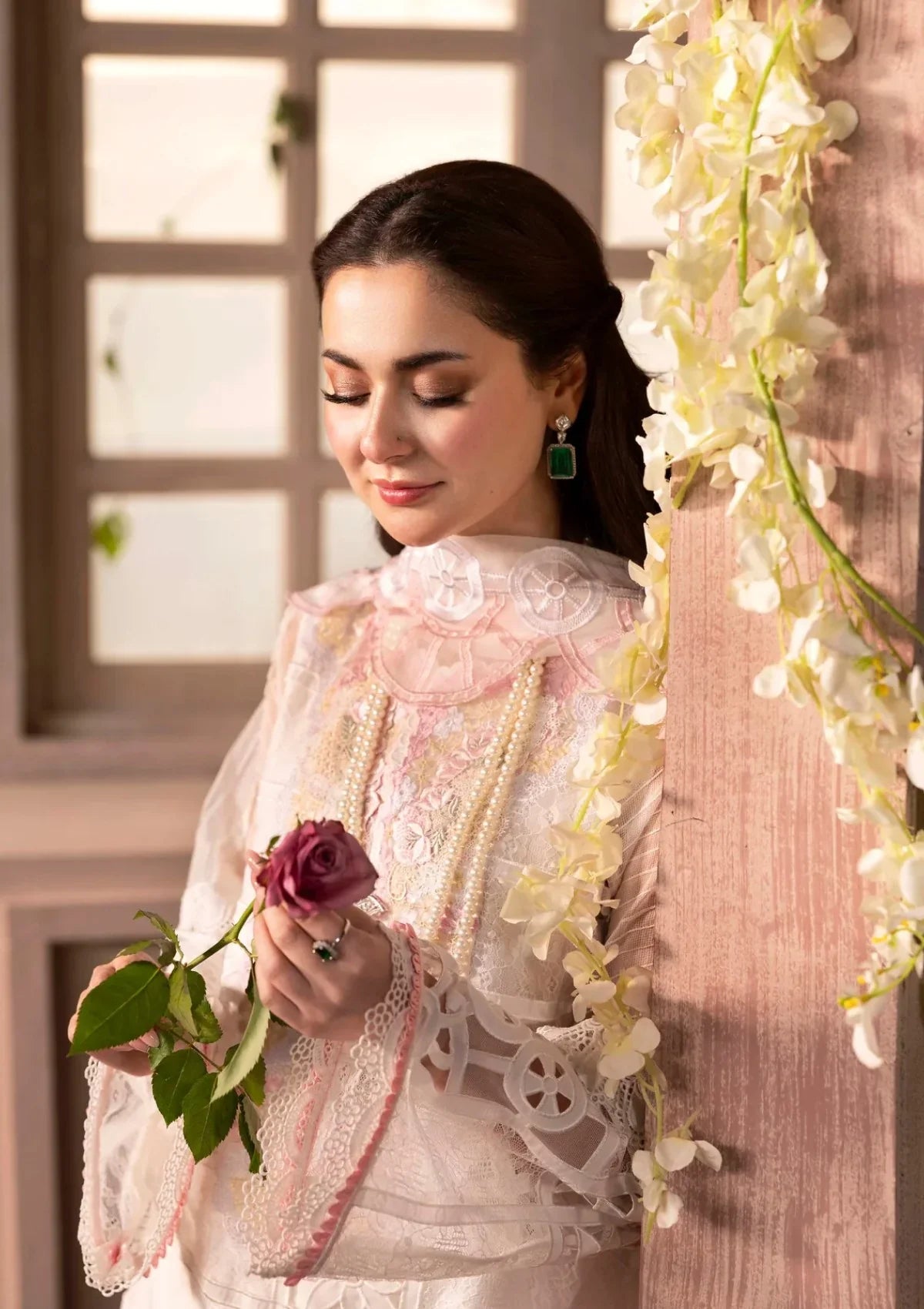 Swagiwear Crimson - 3PC ORGANZA HEAVY CHIKENKARI EMBROIDERED SUIT - 