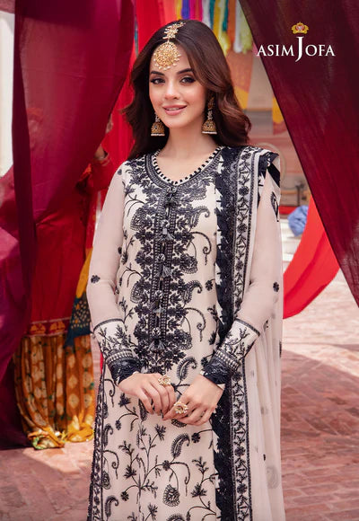 Swagiwear Asim Jofa, unstitched 3 piece embroidered Lawn summer suit 