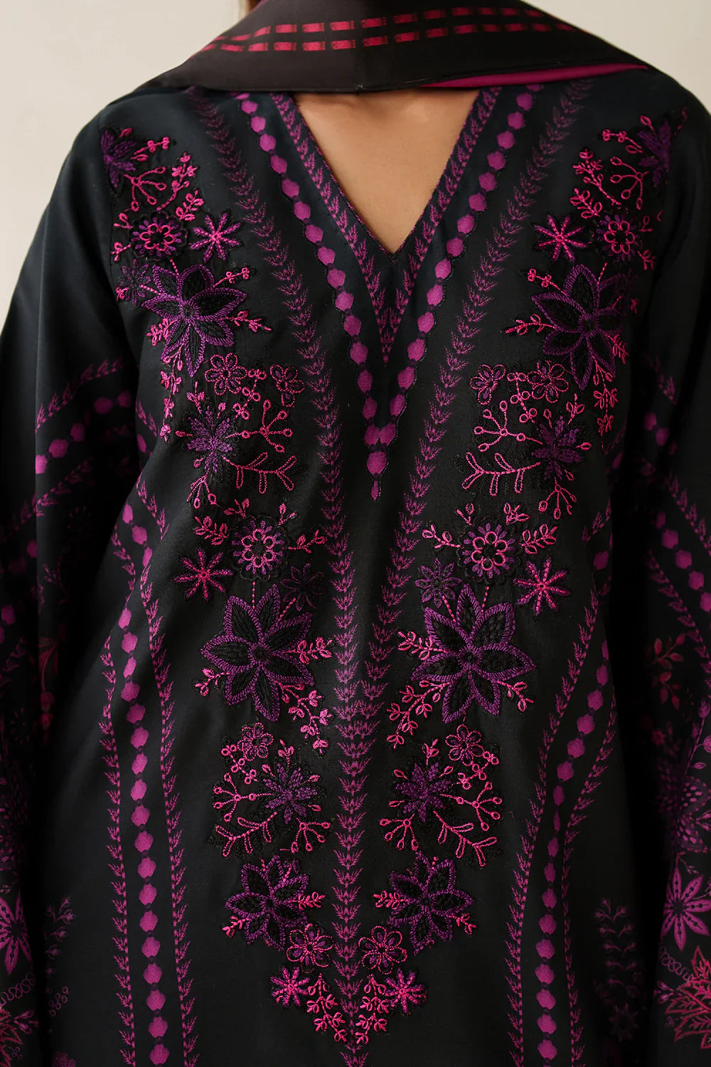 Swagiwear Asim Jofa - Winter 3PC Karandi Digital Print Dress - 