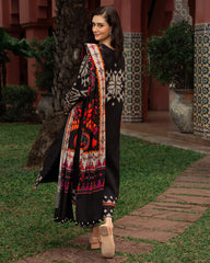 Swagiwear Charizma - Winter 3PC Karandi Digital Print Dress - 