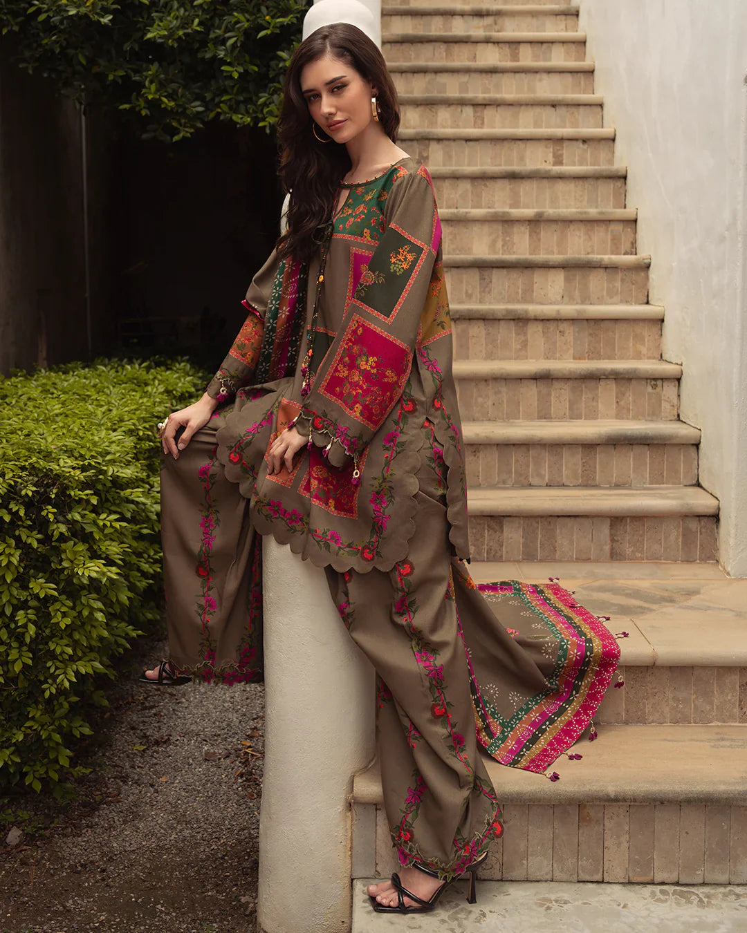 Swagiwear Charizma - Summer 3PC Lawn Digital Print Dress - 
