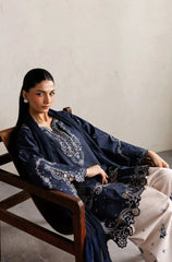 Iznik - 3PC Unstitched Silk Embroidered Shirt with Digital Printed Shawl and Trouser - Sw1546