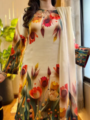 Maria b 3PCS UNSTITCHED SUIT FABRIC Digtal printed Silk - Sw1487