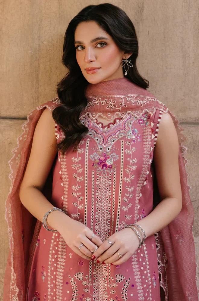 Swagiwear Hussain Rehar - 3PC Lawn Embroidered Suit - 