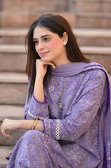Swagiwear Breeze- 3PC Lawn Embroidered Suit - 