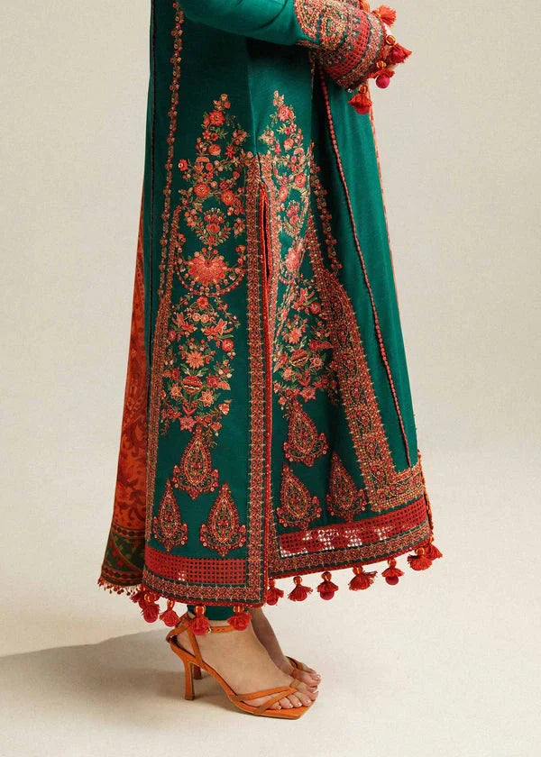 Swagiwear Rehan Rehar 3 Piece Embroidered Dhanak Suit - 
