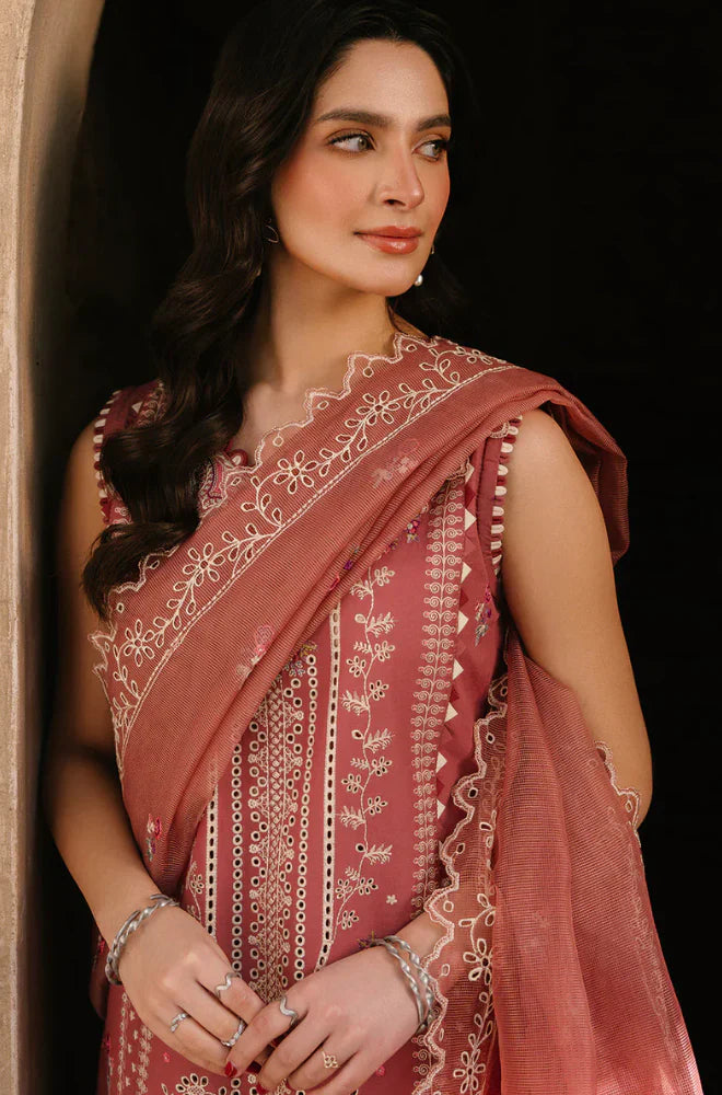 Swagiwear Hussain Rehar - 3PC Lawn Embroidered Suit - 
