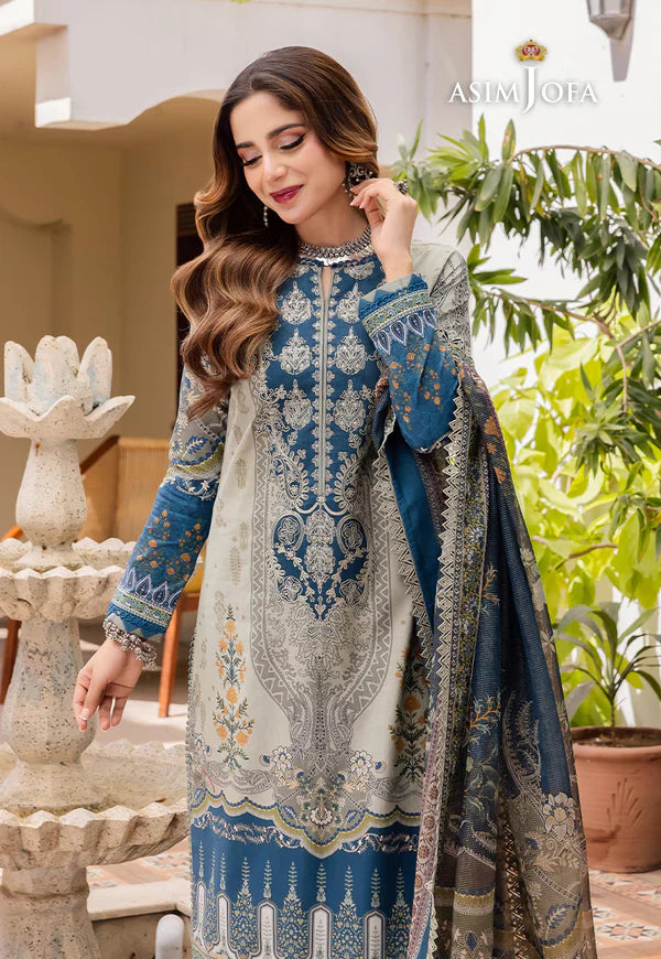 Swagiwear Asim Jofa - Summer 3PC Lawn Digital Print Dress - 
