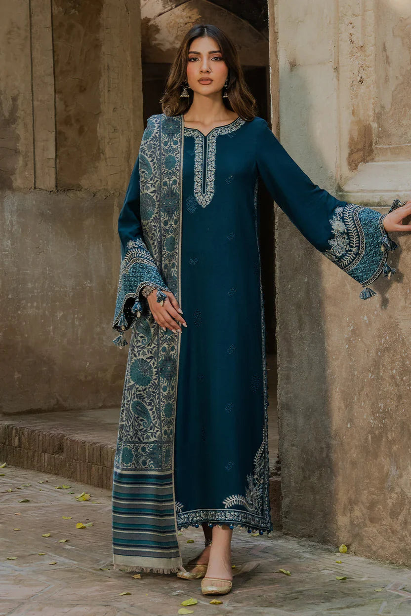 Swagiwear IZEL LUXURY UNSTITCHED WINTER DHANAK EMBROIDERED 3PC - 