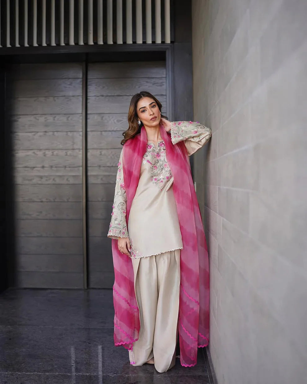 Swagiwear Swagiwear - 3PCs Embroidered Lawn Dress With Manaar Dupatta - 