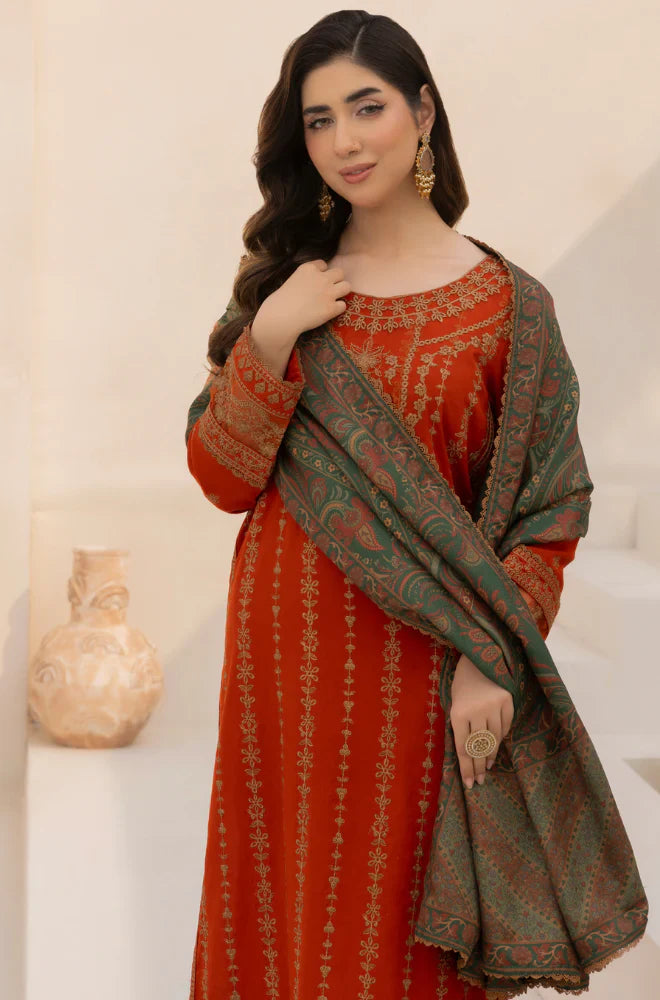 Swagiwear Mohagni - Winter 3PC Dhanak Embroidered Suit - 