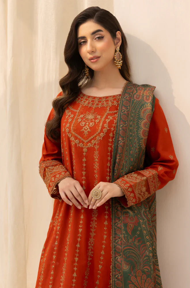 Swagiwear Mohagni - Winter 3PC Dhanak Embroidered Suit - 